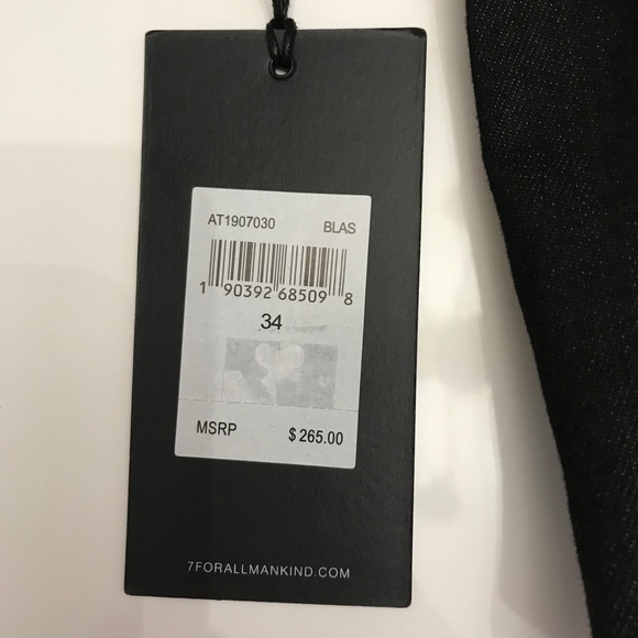 NWT 7 For All Mankind Grosgrain Stripe Slim Trouser Jean Size 34 - Picture 15 of 16